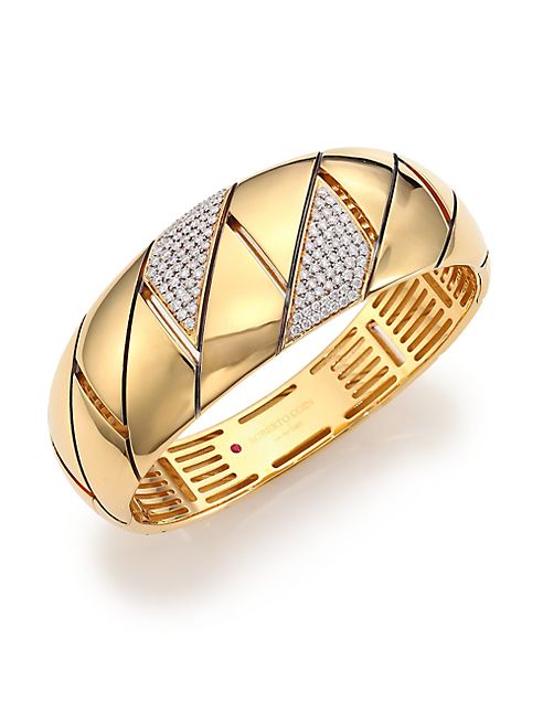 Roberto Coin - Appassionata Diamond & 18K Yellow Gold Bangle Bracelet