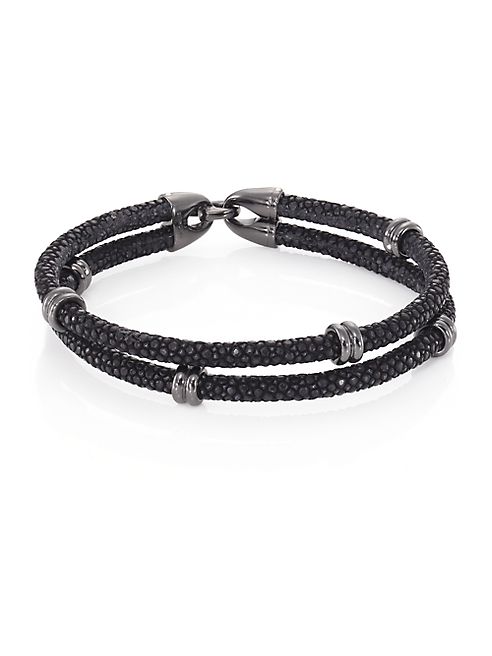 StingHD - Blackened Silver & Stingray Wrap Bracelet