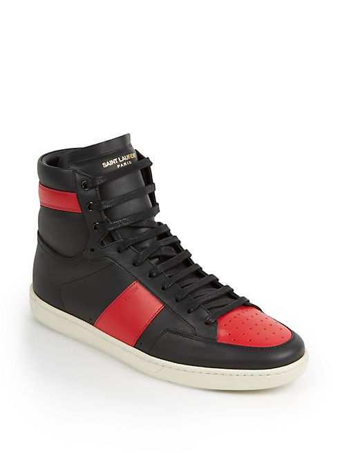 Saint Laurent - Colorblocked Leather High-Top Sneakers