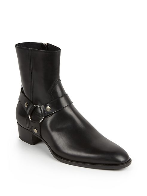 Saint Laurent - Wyatt 40 Leather Harness Boots