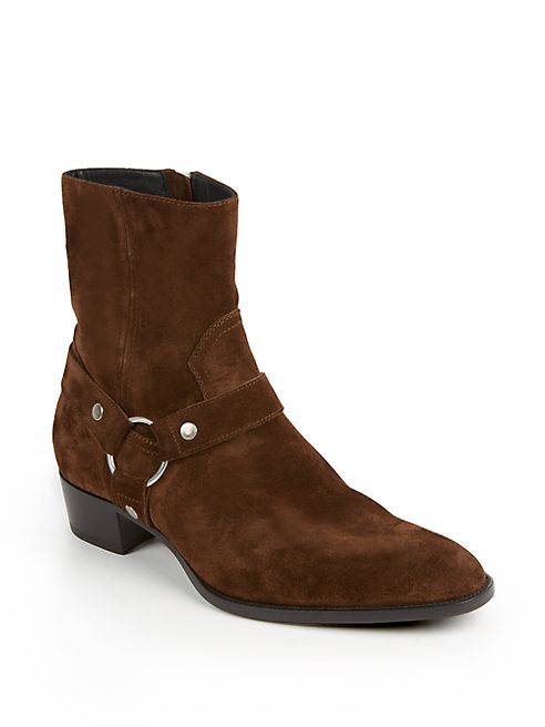 Saint Laurent - Wyatt 40 Suede Harness Boots