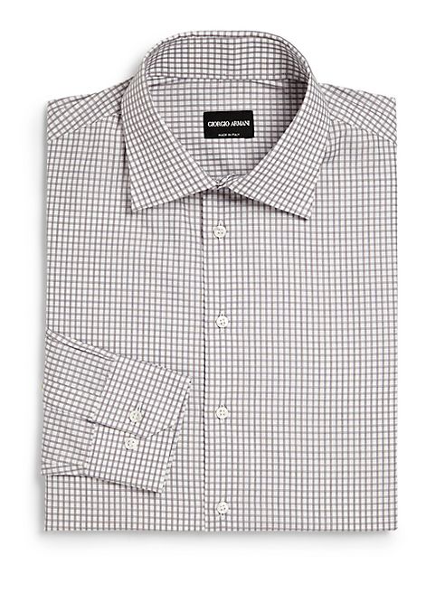 Giorgio Armani - Modern-Fit Check Dress Shirt