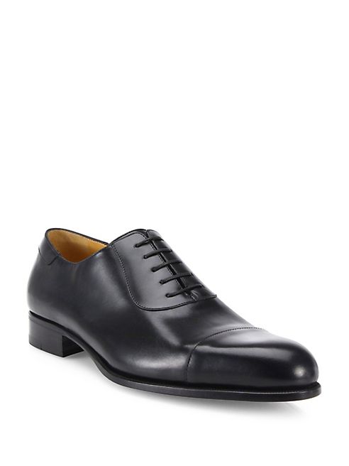 A. Testoni - Cap Toe   Leather Oxfords