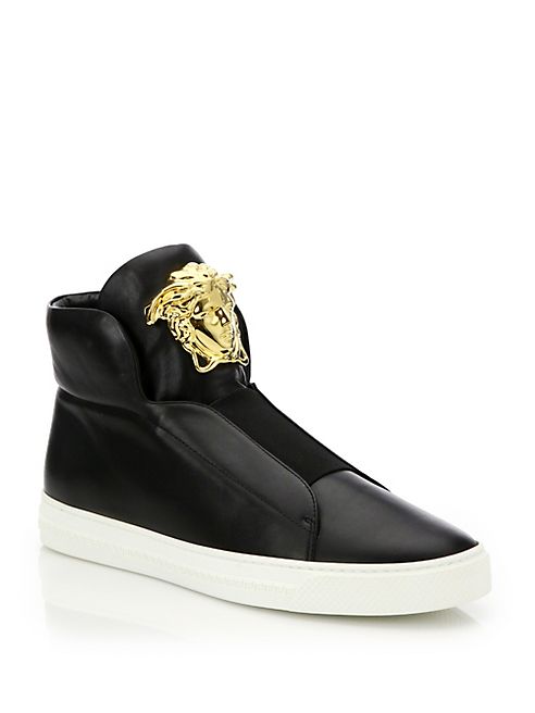 Versace - First Idol Smooth Leather Slip-On Sneakers