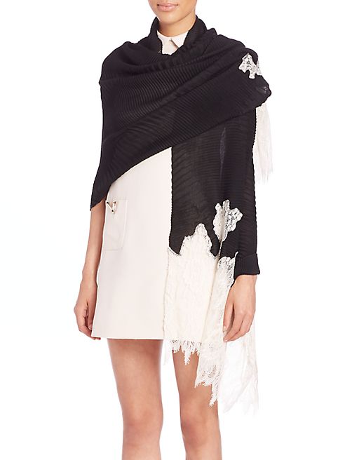 Valentino - Two-Tone Plisse Scarf