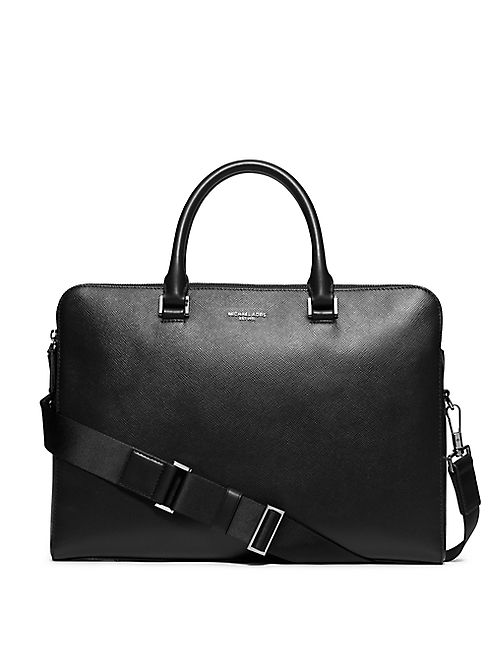 Michael Kors - Cross-Grain Leather Double-Zip Briefcase