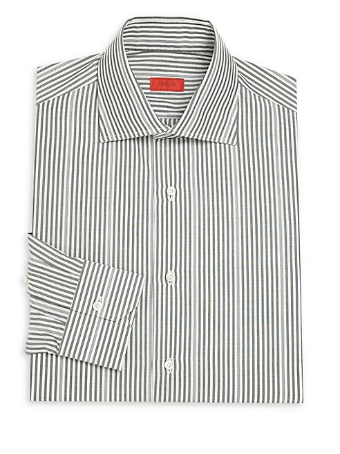 ISAIA - Regular-Fit Striped Cotton Dress Shirt