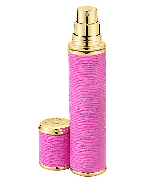 Creed - Refillable Leather & Goldtone Trim Pocket Atomizer/Pink