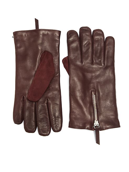 WANT Les Essentiels - Mozart Leather & Suede Zip Gloves