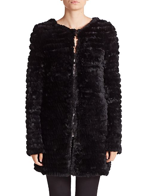 Adrienne Landau - Knit Rabbit Fur Coat