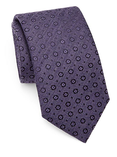 Saks Fifth Avenue Collection - Circle & Square Silk/Cotton Tie