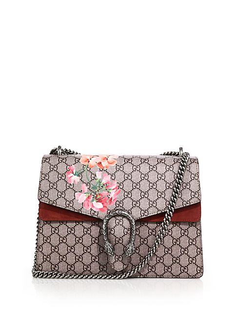 Gucci - Dionysus Geranium-Print Coated Canvas & Suede Shoulder Bag