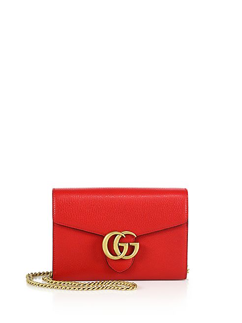 Gucci - GG Marmont Leather Chain-Strap Wallet