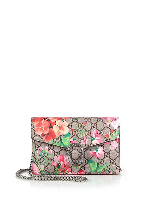 Gucci - Dionysus Geranium-Print Coated Canvas Chain-Strap Wallet