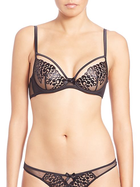 L'Agent by Agent Provocateur - Odessa Sheer Embroidered Demi Bra