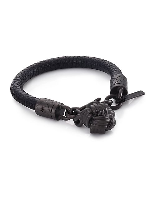 Bottega Veneta - Karung Snakeskin Intrecciato Hook Wrap Bracelet