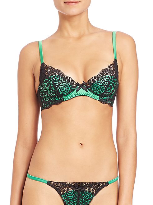 L'Agent by Agent Provocateur - Brigit Satin & Lace Plunge Bra