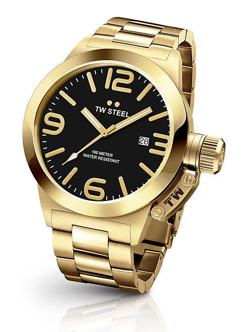 TW Steel - Canteen Goldtone Stainless Steel Bracelet Watch