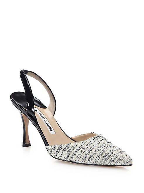 Manolo Blahnik - Carolyne Tweed Slingback Pumps