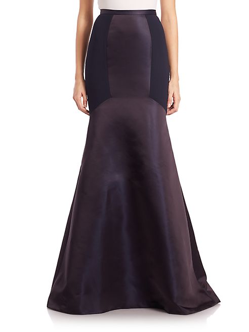 Theia - Colorblock Crepe Mermaid Skirt