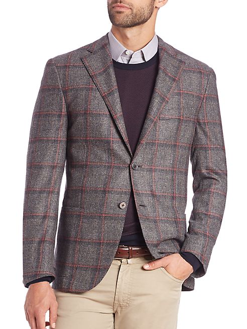 Corneliani - Leader Windowpane Wool-Cashmere Sportcoat