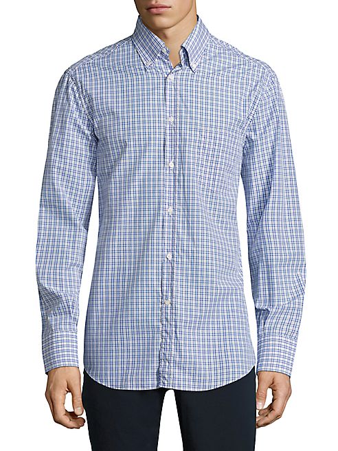 Brunello Cucinelli - Gingham Button-Down Shirt