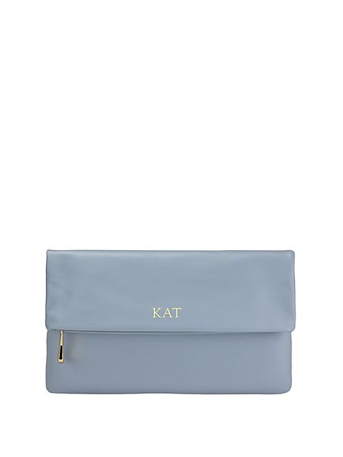 GiGi New York - Personalized With Love From Kat Leather Fold-Over Clutch