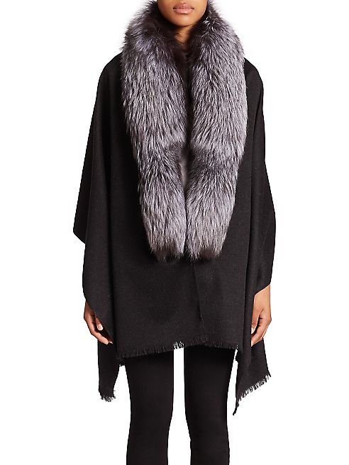 Annabelle New York - Fox Fur, Cashmere & Wool Wrap