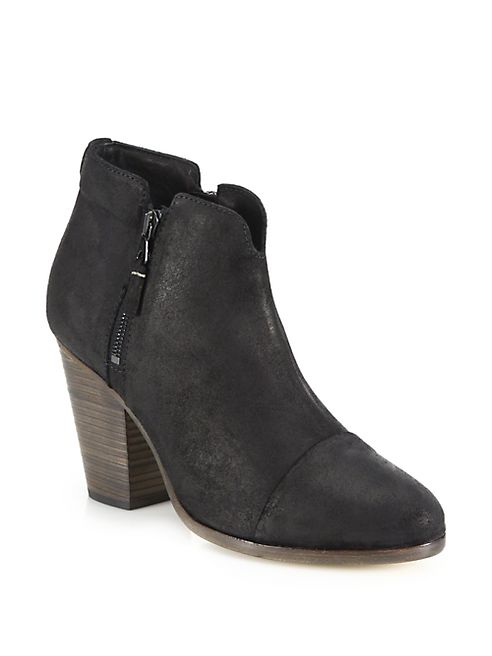 Rag & Bone - Margot Waxed Suede Zip Booties