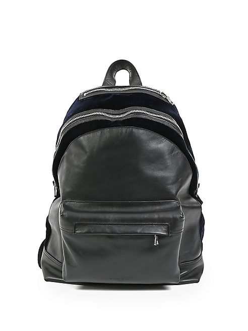 Balmain - Leather & Canvas Backpack