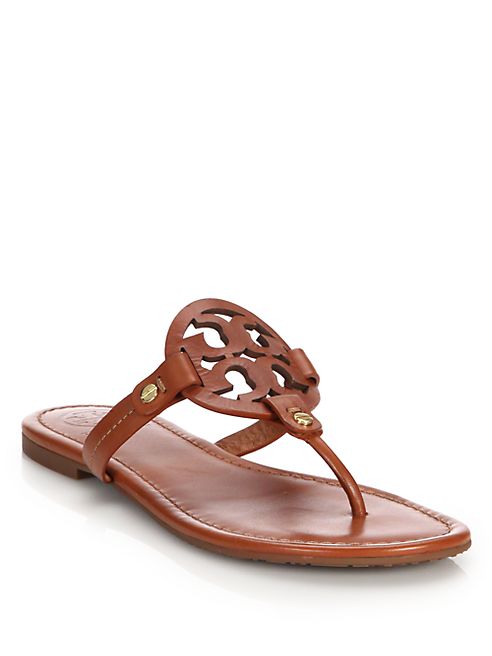 Tory Burch - Miller Leather Logo Thong Sandals