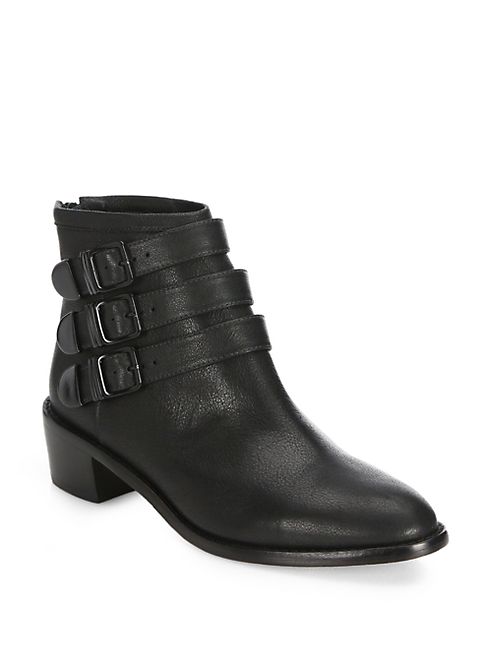 Loeffler Randall - Fenton Buckled Leather Ankle Boots