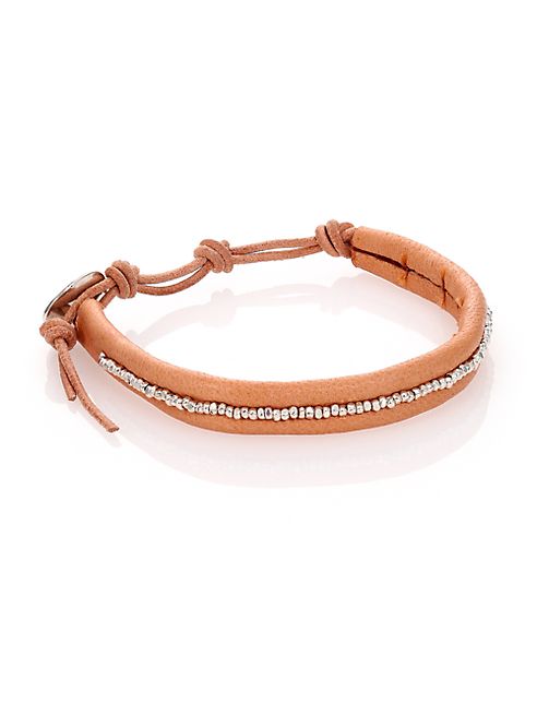 Chan Luu - Sterling Silver & Leather Beaded Wrap Bracelet