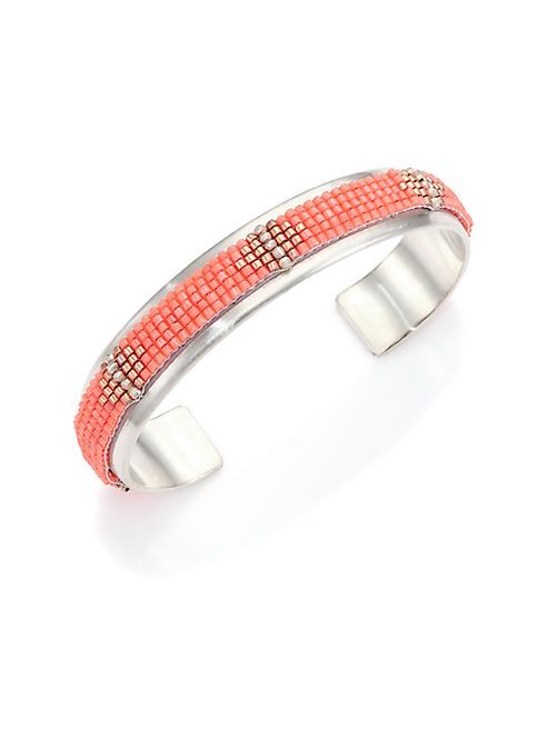 Chan Luu - Beaded Sterling Silver Cuff Bracelet