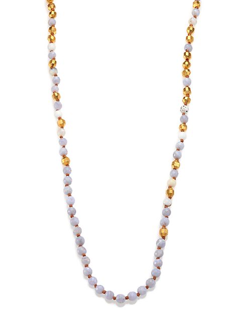 Chan Luu - Blue Lace Agate Long Beaded Necklace