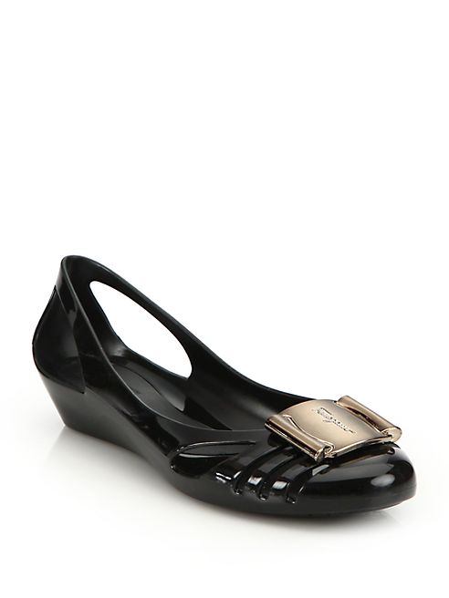 Salvatore Ferragamo - Bermuda Cutout Jelly Wedge Sandals