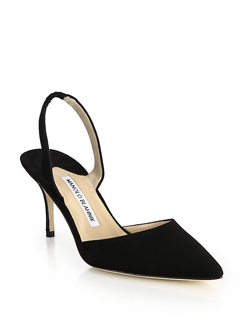 Manolo Blahnik - Carolyne Suede Slingbacks