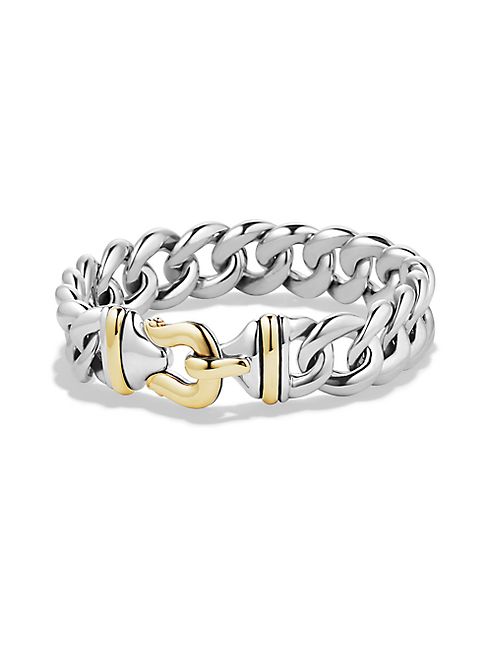 David Yurman - Buckle Bracelet in Silver and 14K Gold, 14MM