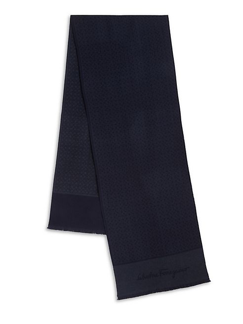 Salvatore Ferragamo - Mini Gancini Print Wool Scarf