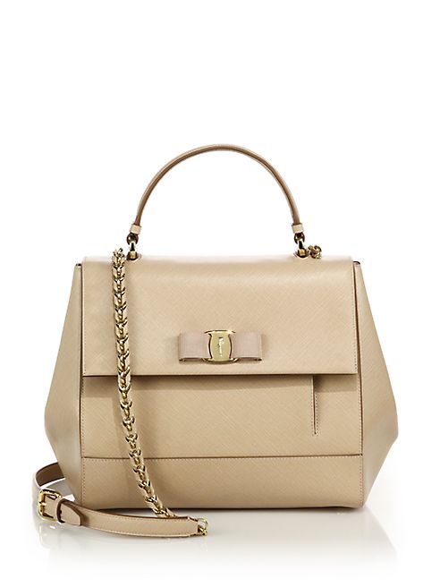 Salvatore Ferragamo - Carrie Saffiano Leather Top-Handle Satchel