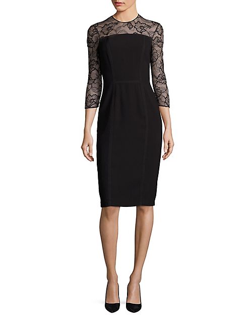 Carmen Marc Valvo - Floral Lace Sheath