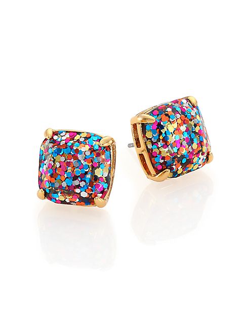 Kate Spade New York - Small Square Glitter Stud Earrings