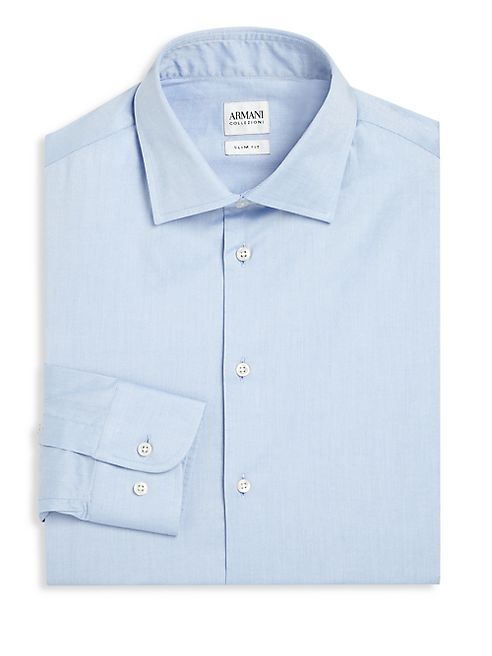 Armani Collezioni - Solid Slim-Fit Dress Shirt