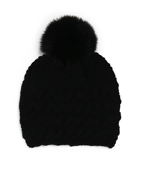 Inverni - Braided Cashmere & Fox Fur Beanie