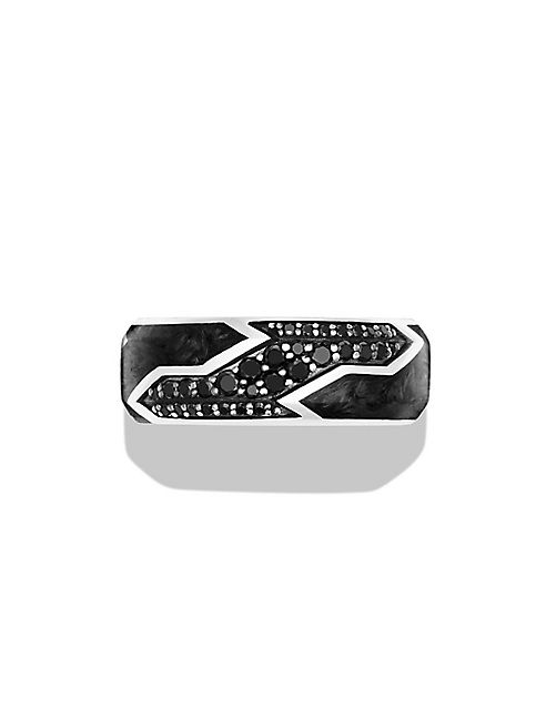 David Yurman - Sterling Silver & Black Diamonds Forged Carbon Ring