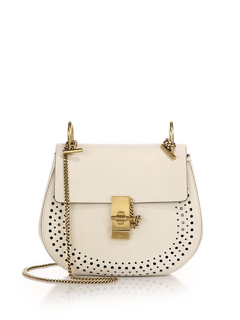 Chloé - Drew Small Perforated Leather Saddle Crossbody Bag