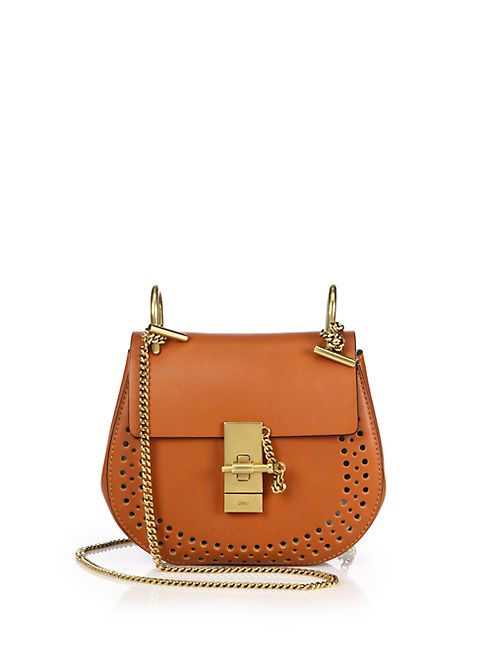 Chloé - Drew Mini Perforated Leather Saddle Crossbody Bag