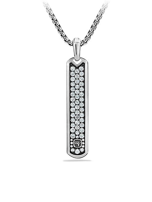 David Yurman - Pave Grey Sapphire Tag Necklace