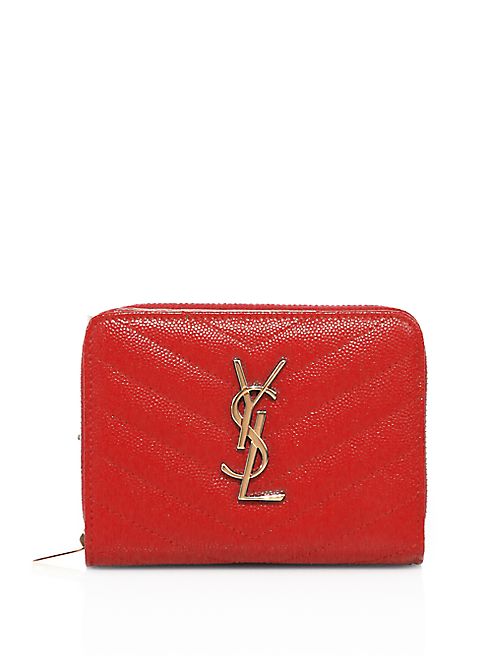 Saint Laurent - Monogram Compact Zip-Around Leather Wallet