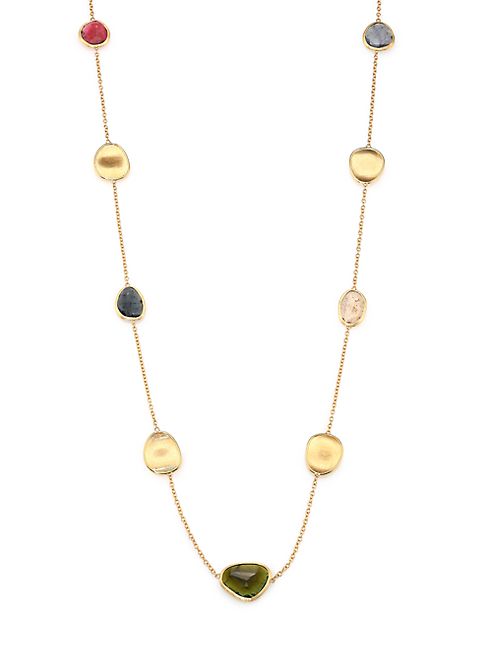 Marco Bicego - Lunaria Multicolor Tourmaline & 18K Yellow Gold Station Necklace